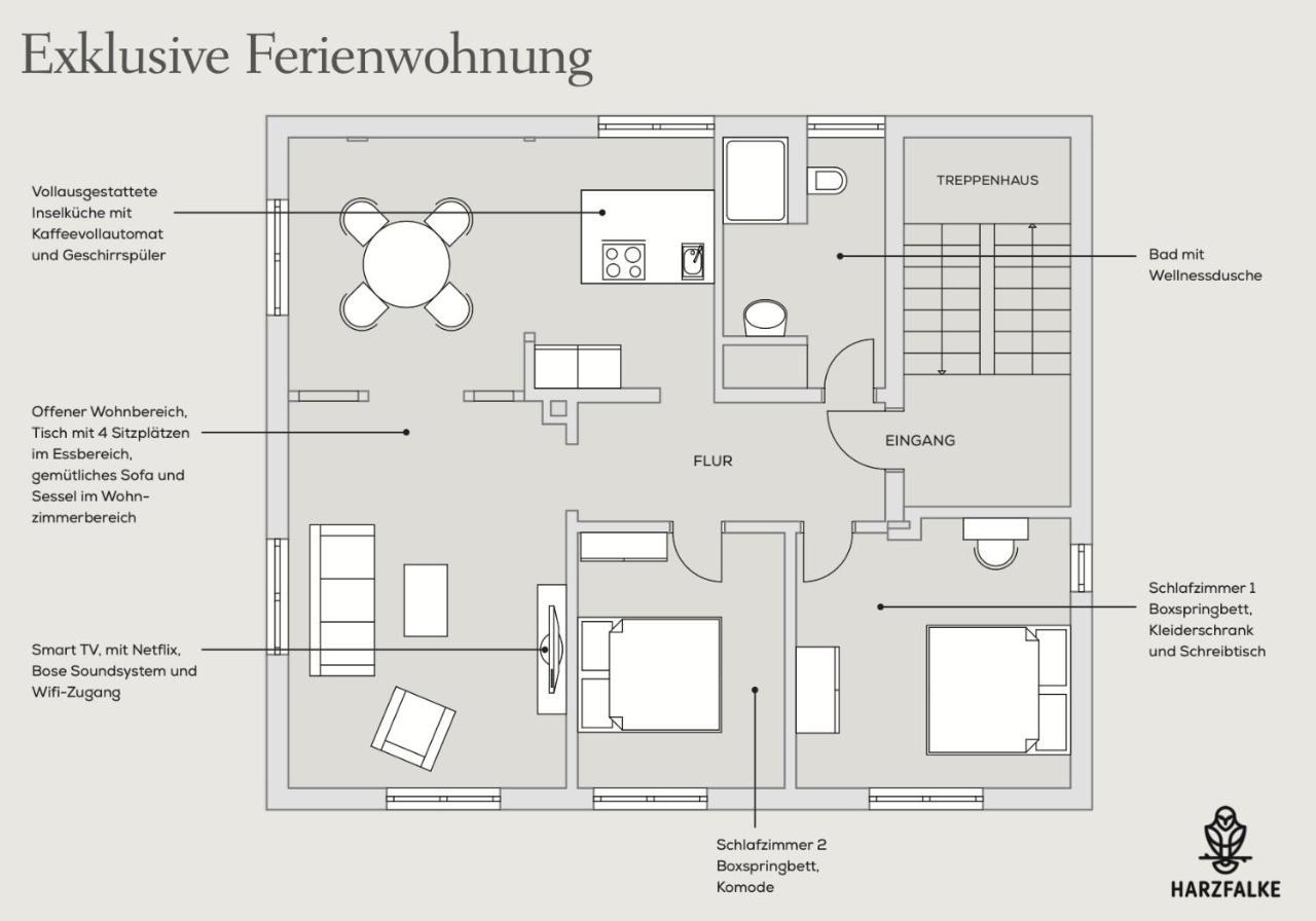 Harzfalke Apartment - Ankommen und wohlfühlen. Wieda Exterior foto